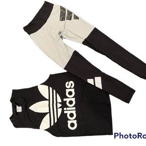 Womens Adidas Leggings and classic black muscle tank